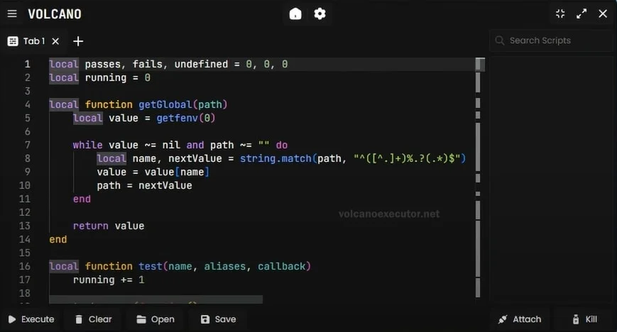 Volcano Executor Interface with Built-in Script Hub